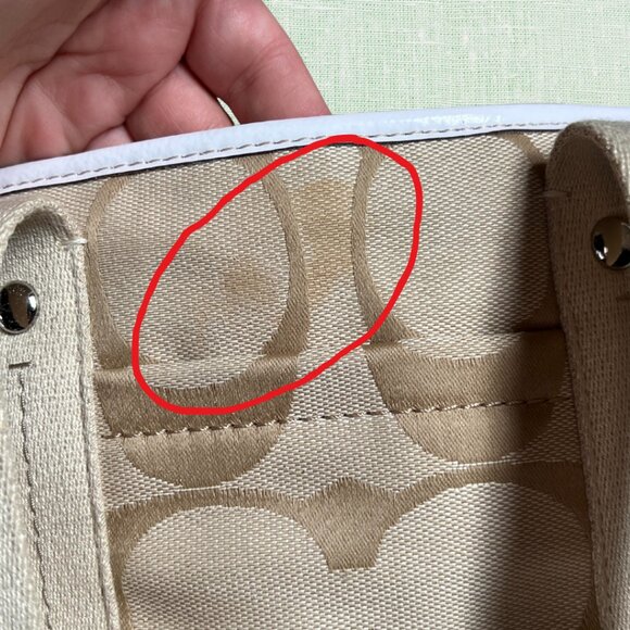 Coach Kyra Signature Tote Beige Jacquard Patent Trim F18355 Mid 2000s - Picture 3 of 8